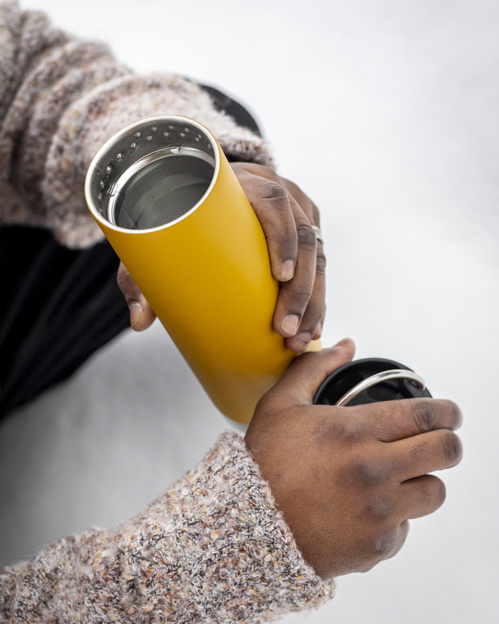 klean kanteen TKWide thermosfles met koffiedop 592 ml - geel 1008326 life 1