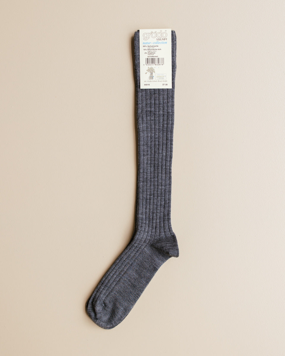 Kniekousen merino wol - grijs melange jpg