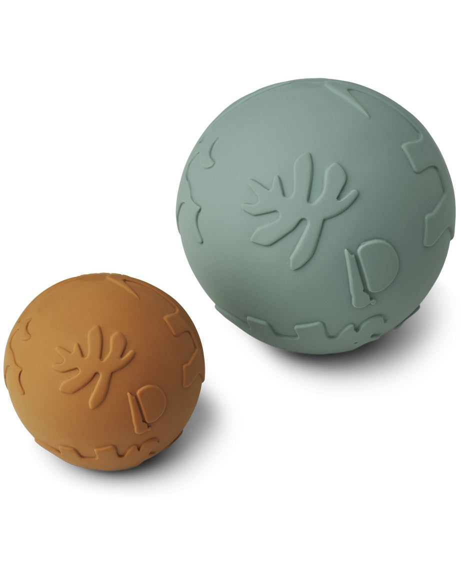 Liewood set two playballs mustard peppermint