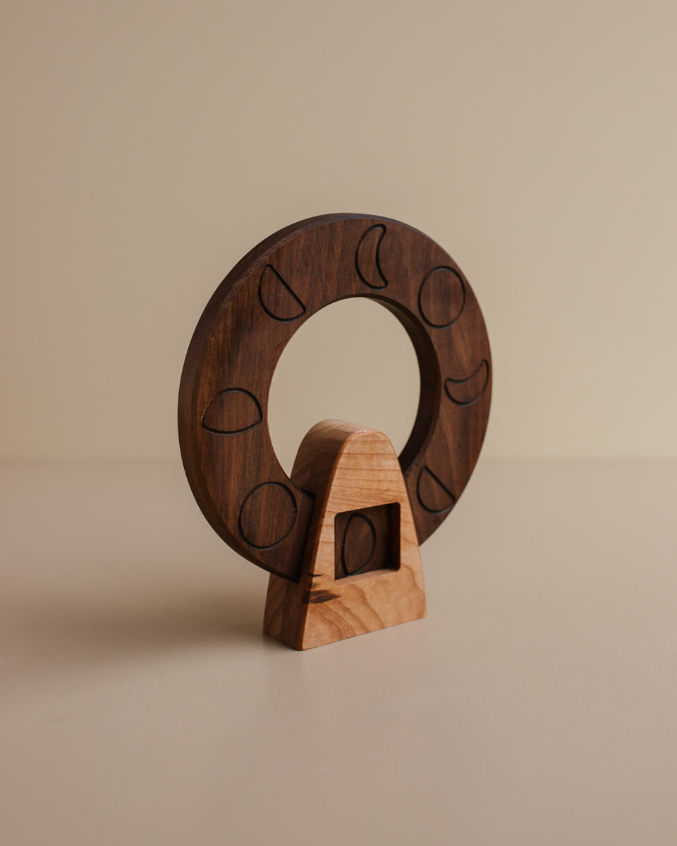 Maan fases standaard van hout