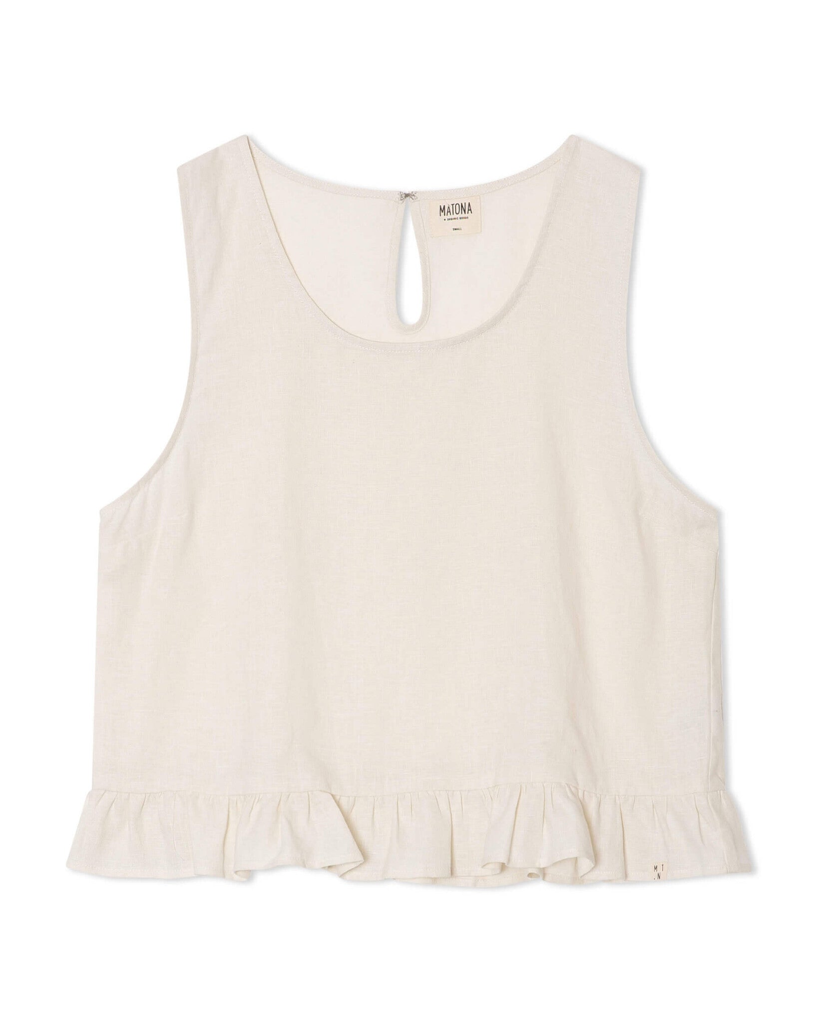 Matona-SS26-Flatlay-Women-Gatherd-Top-white-1
