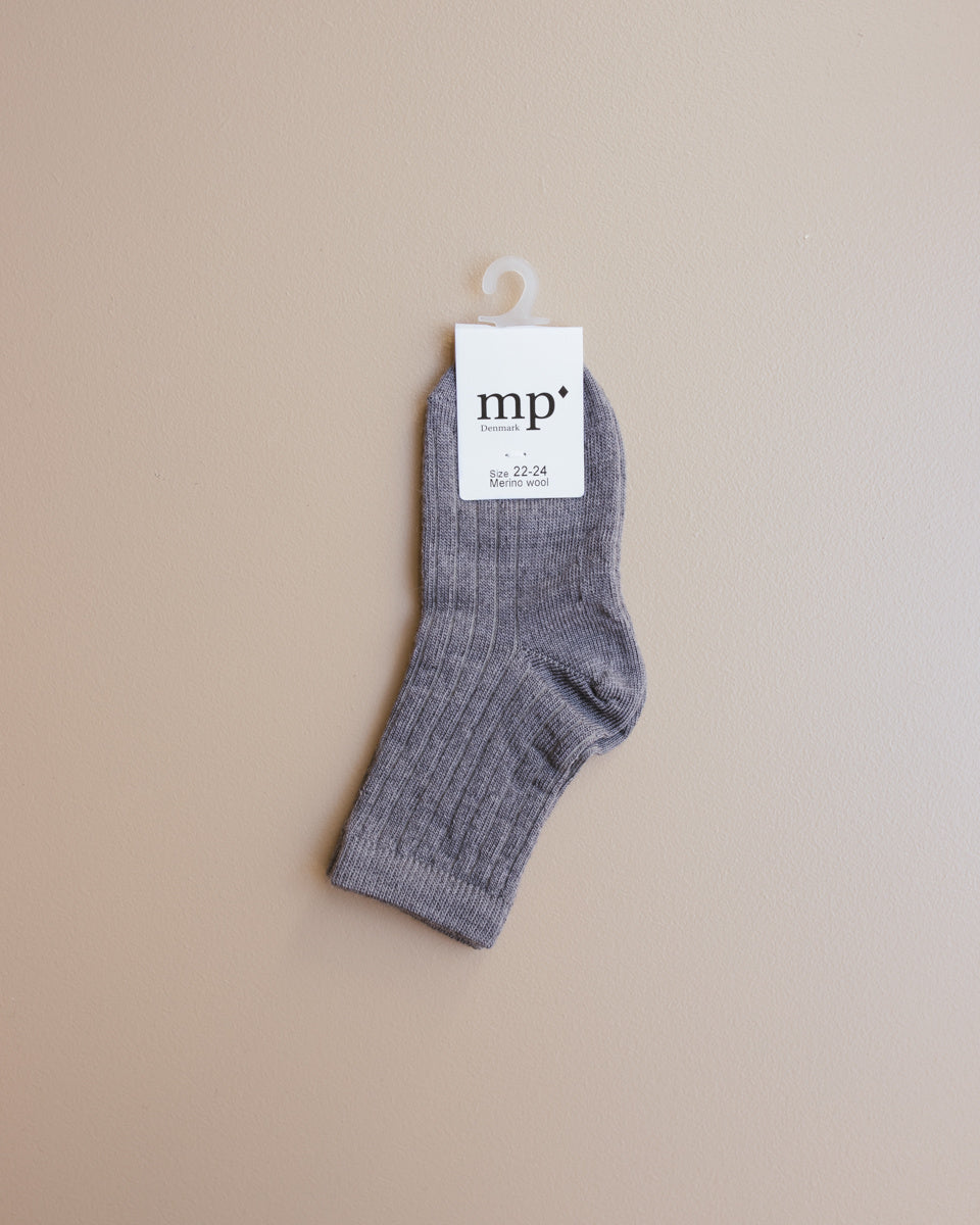 MP Denmark children rib sock wool grey copyright Ziloen