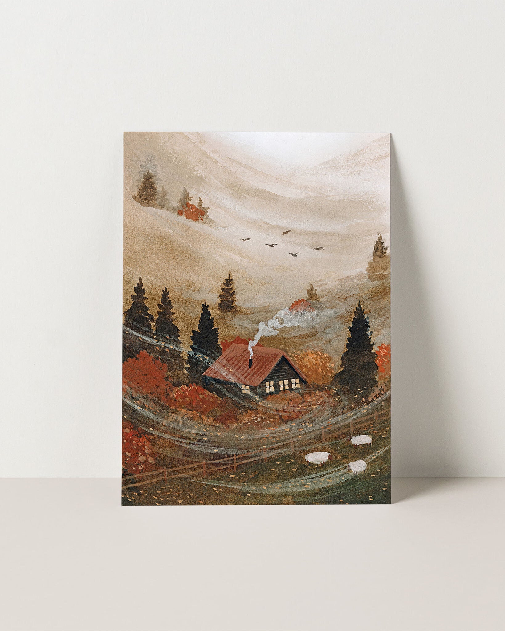 October Cottage postcard