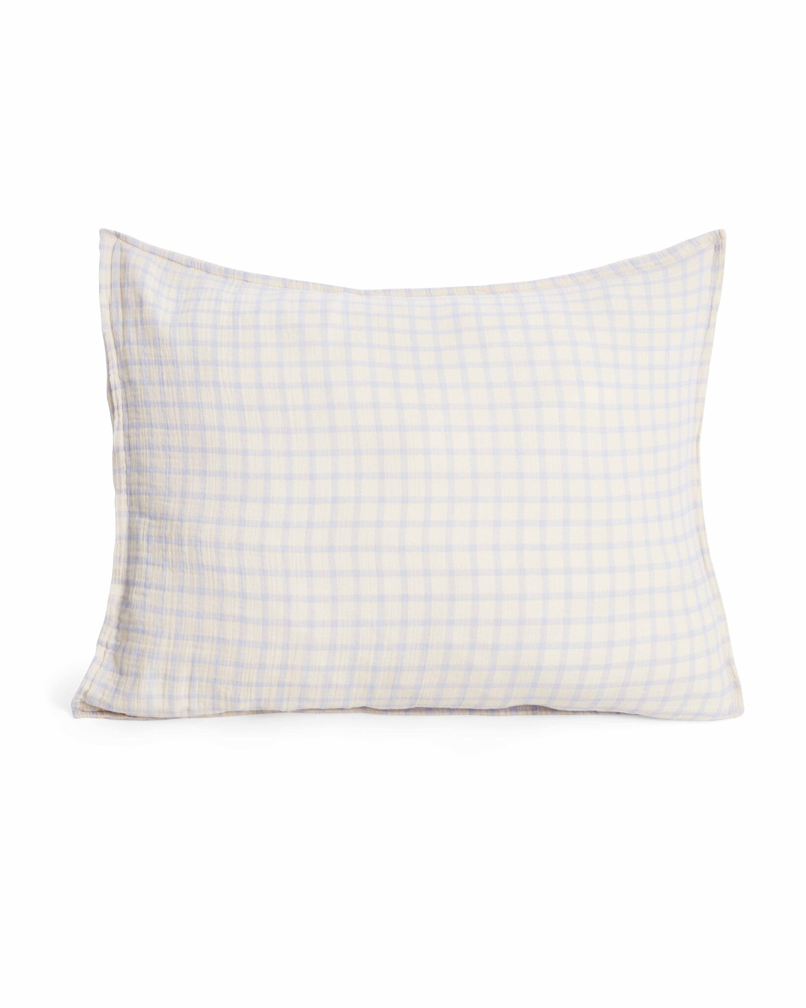 Kussensloop - gingham sky blue