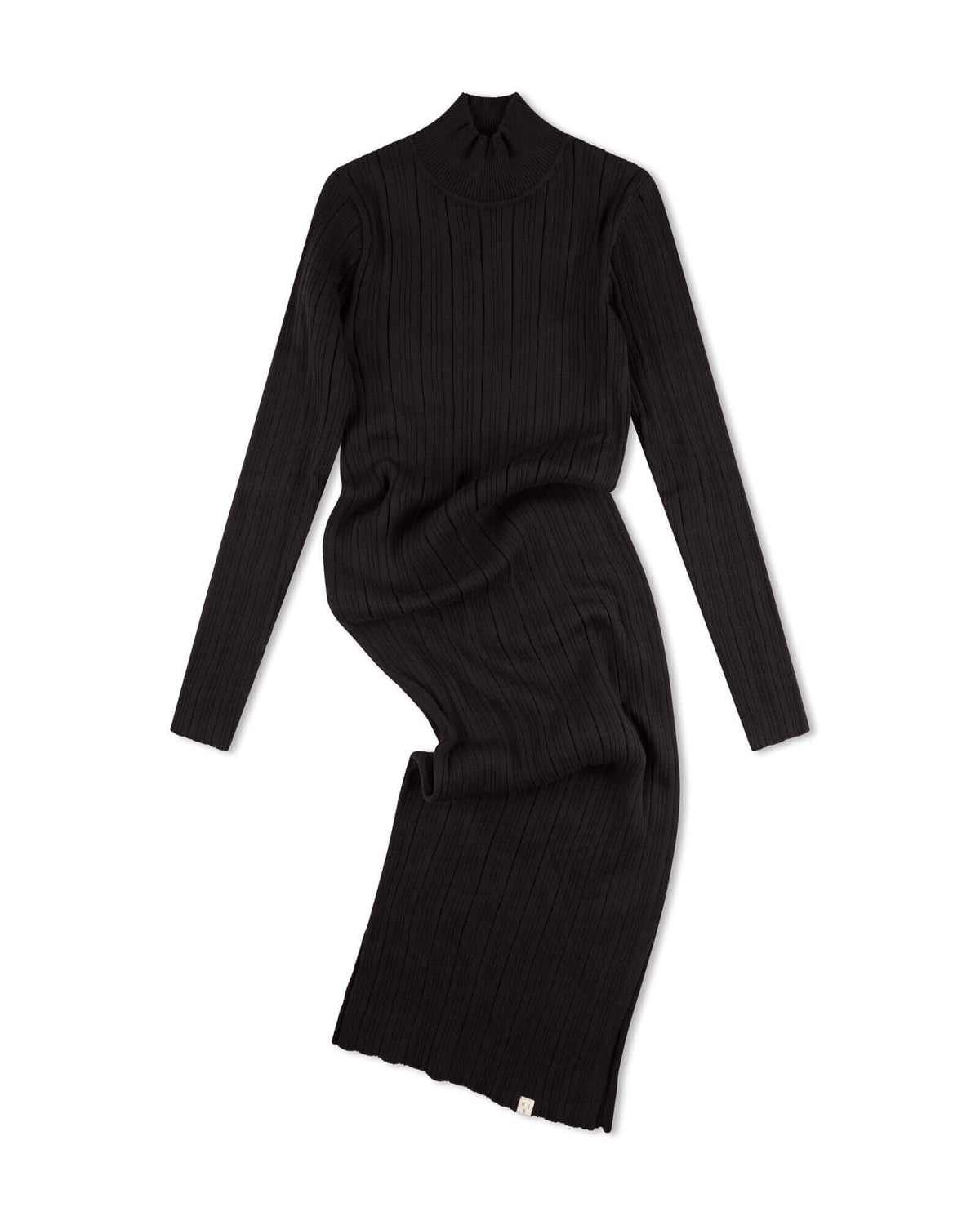 Dames rib jurk - onyx