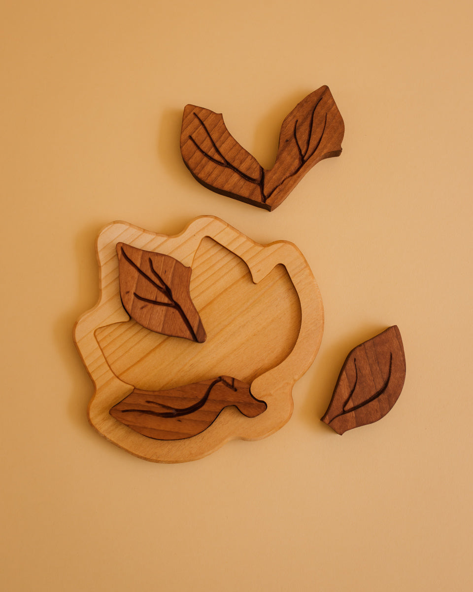 Oyuncak puzzle wood leaf