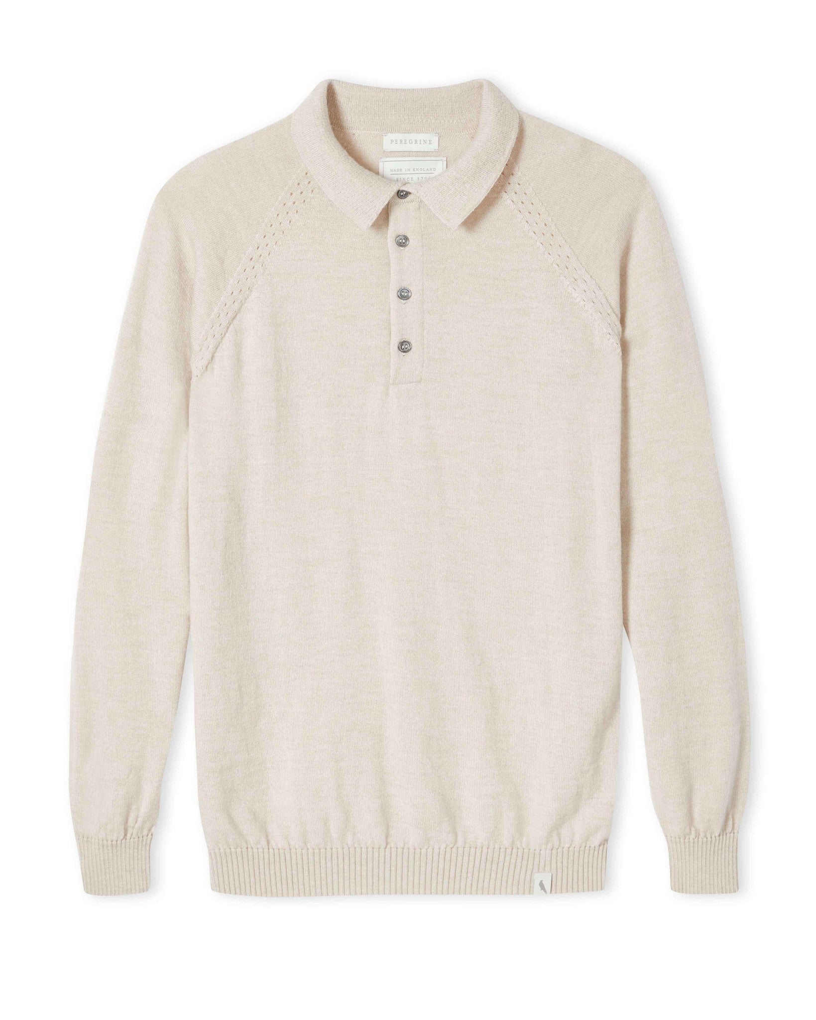 Peregrine Beauford Polo Shirt wol oatmeal wit