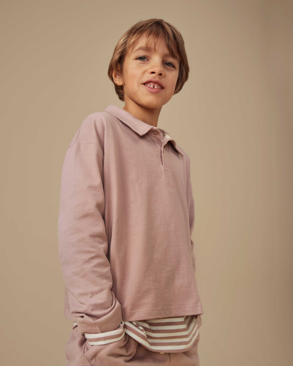 Poloshirt longsleeve - berry