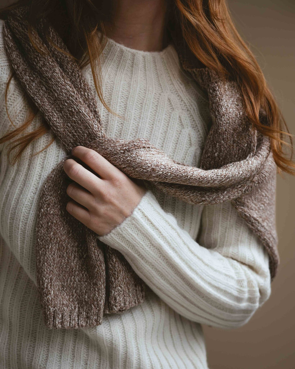 pullover ella van alpaca wol - beige-5