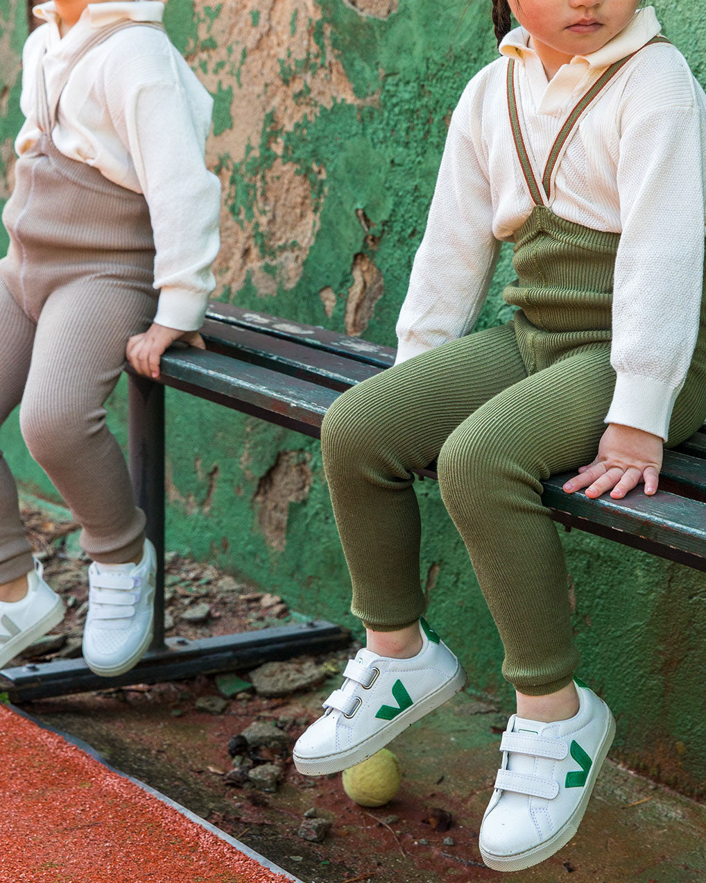 Silly Silas - footles tights - oyster and olive_