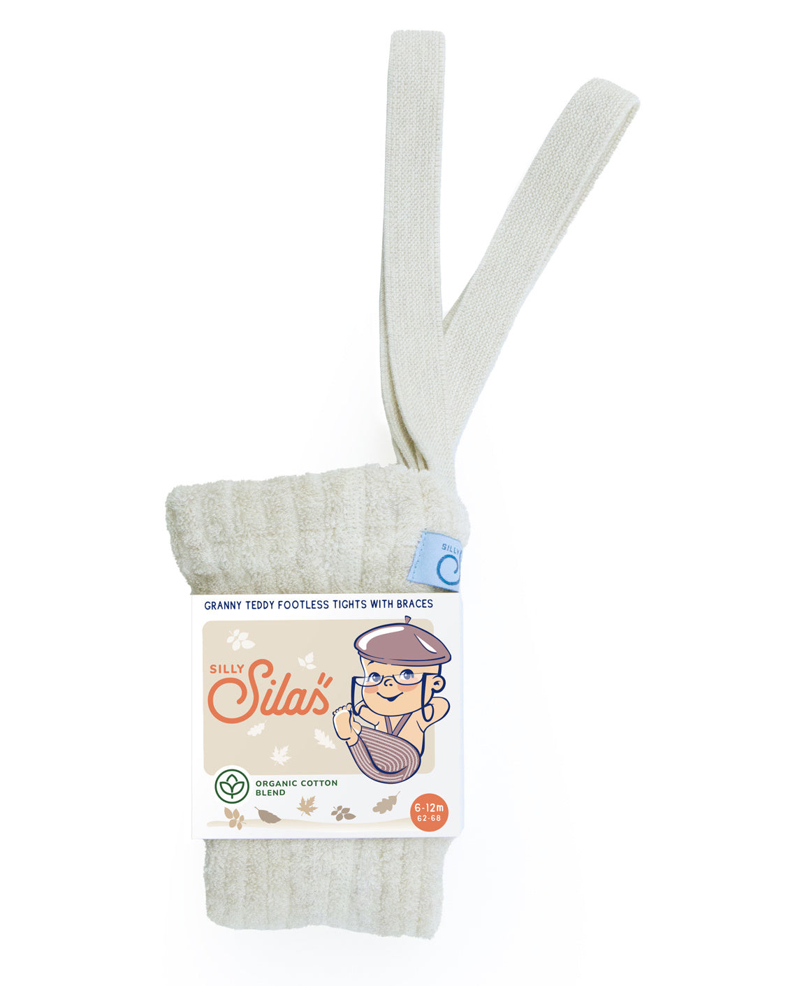 Silly Silas footless granny teddy tights - cream blend