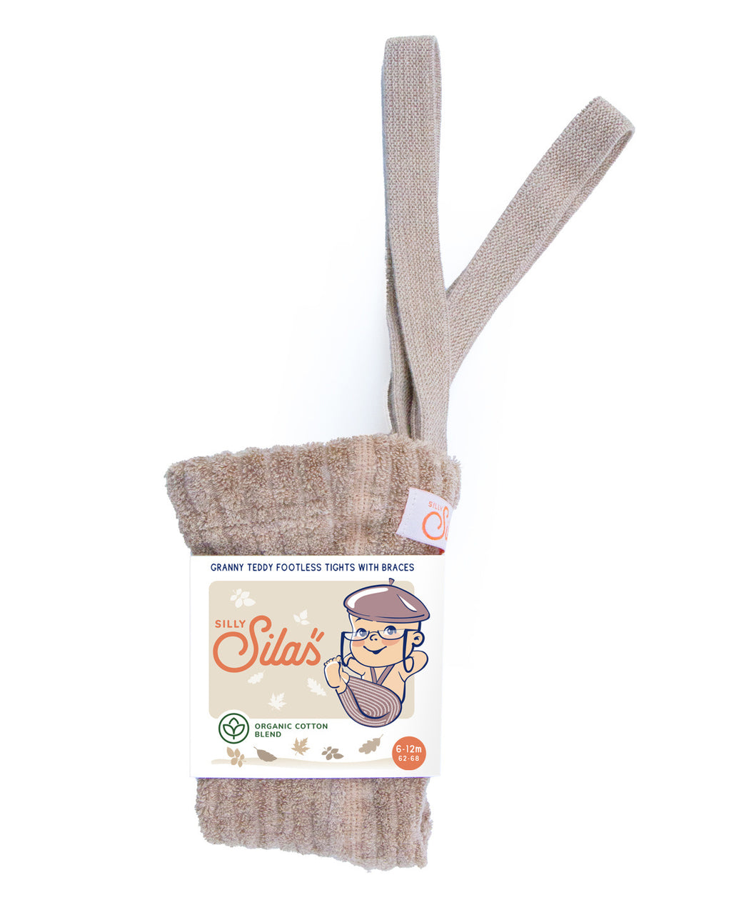 Silly Silas footless granny teddy tights - peanut blend