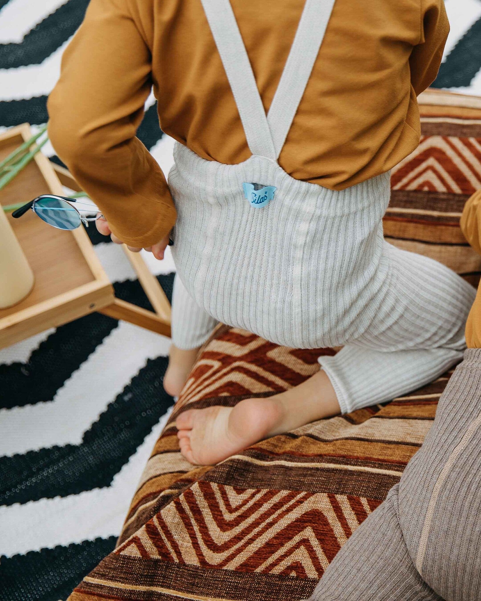 Silly Silas footless hippy tights - cream blend2