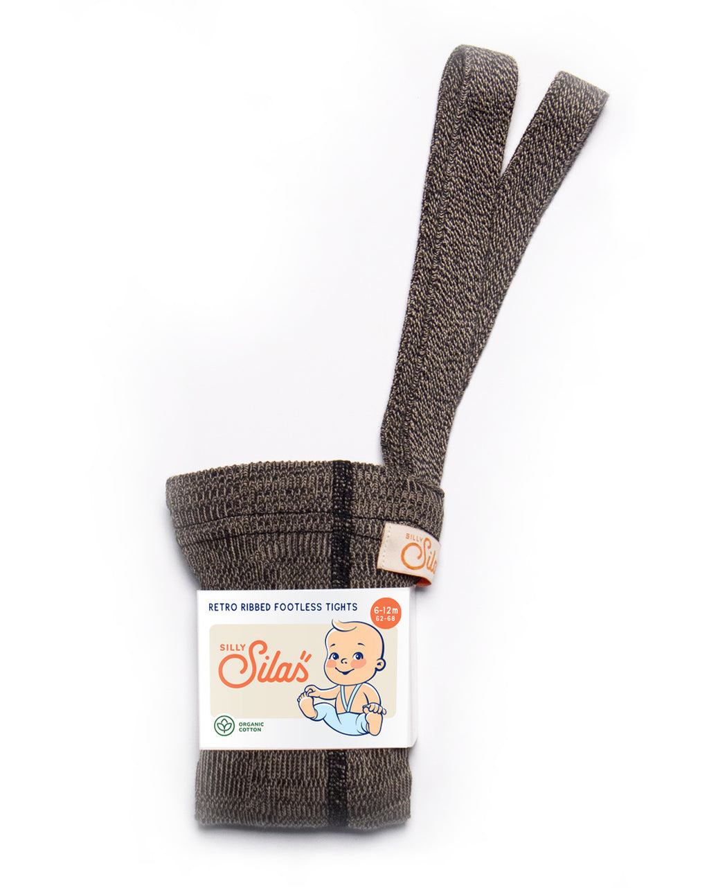 Silly silas footless retro ribbed tights with braces licorice peanut FLLIPE02