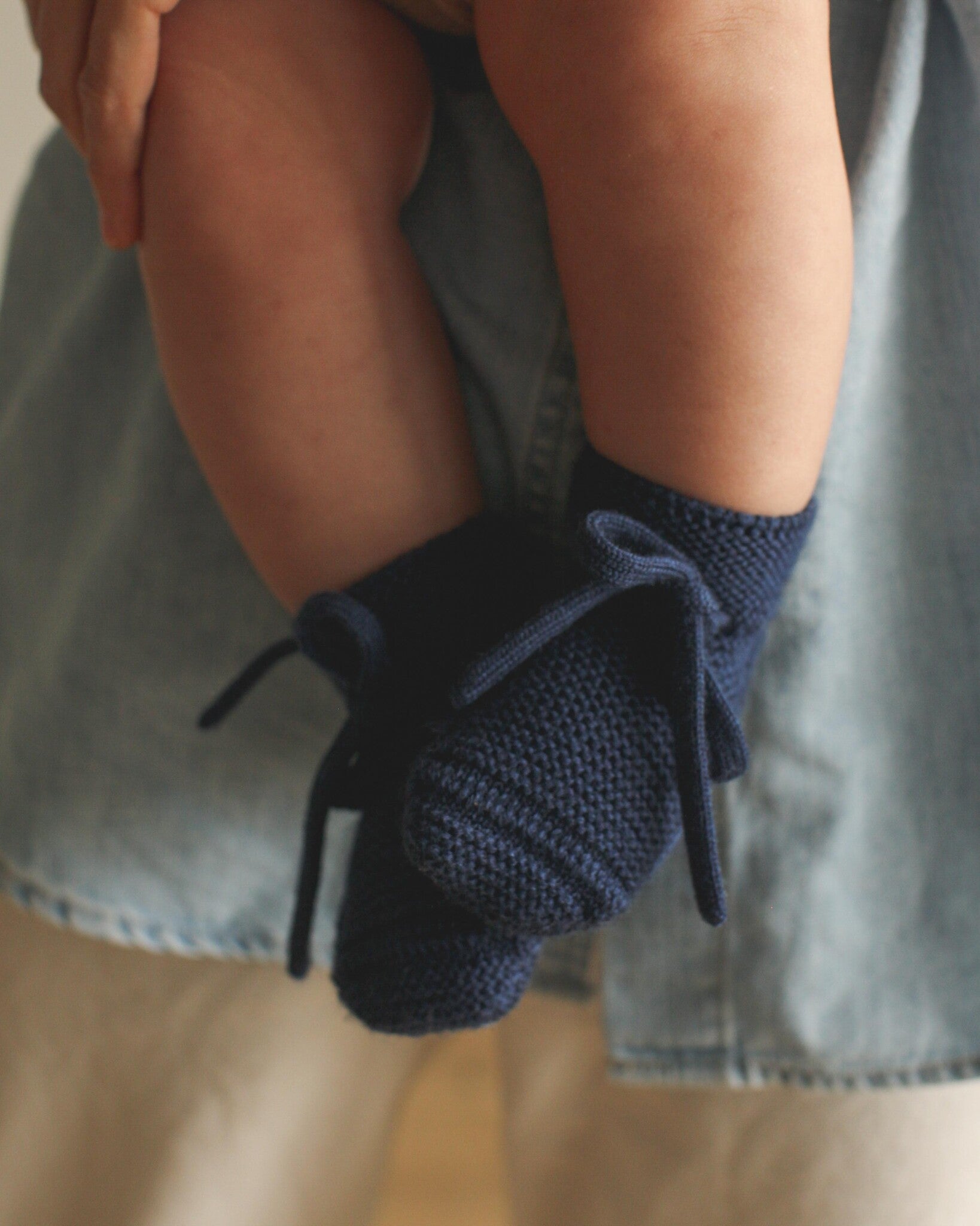 Slofjes van merino wol - blue