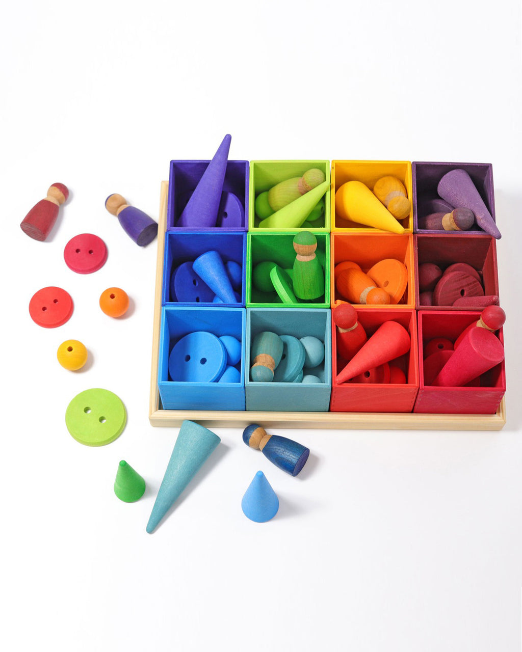 Sorteerbakjes 12 stuks - regenboog