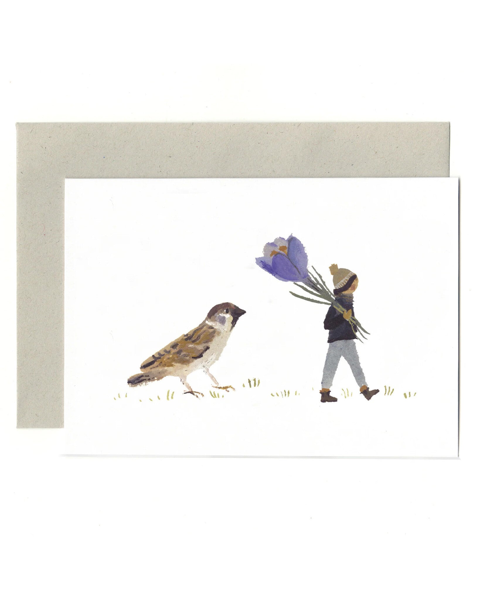 Sparrow and crocus 1
