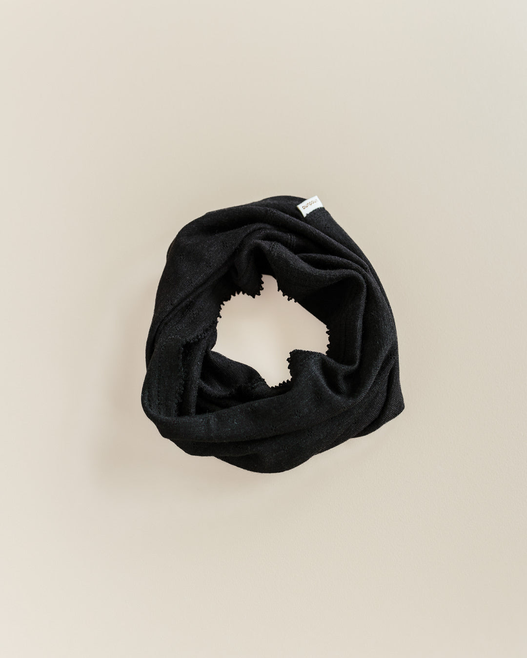 Loopsjaal pointelle wol/zijde - ebony