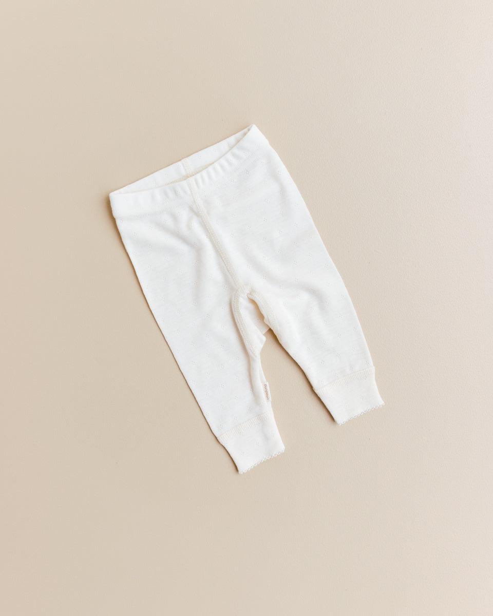 unaduna baby leggings wool:silk pointelle munkki