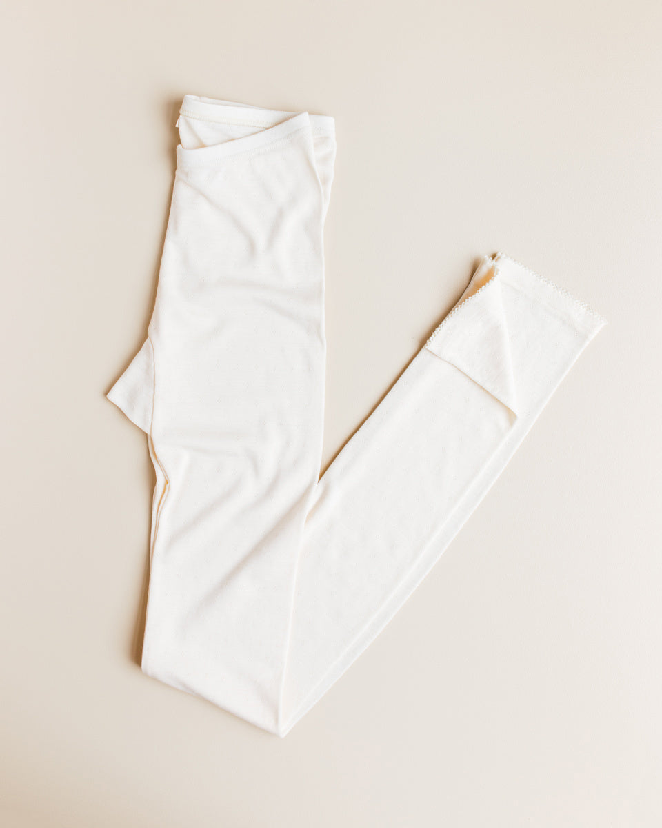 unaduna dames legging wol zijde pointelle munkki naturel