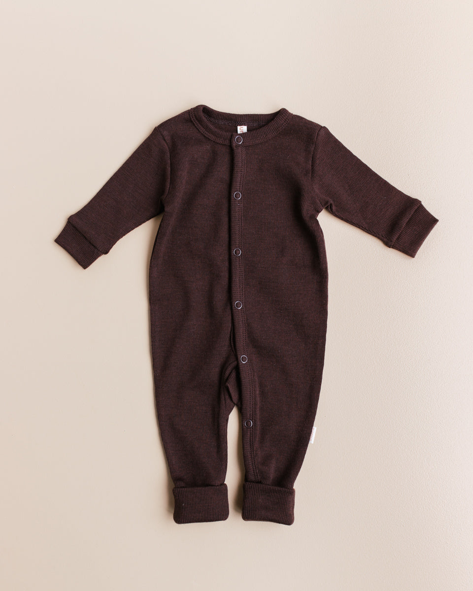 Unaduna jumpsuit wol kladdkaka bruin