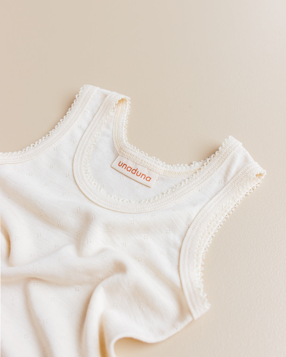 Unaduna kinder hemd pointelle naturel