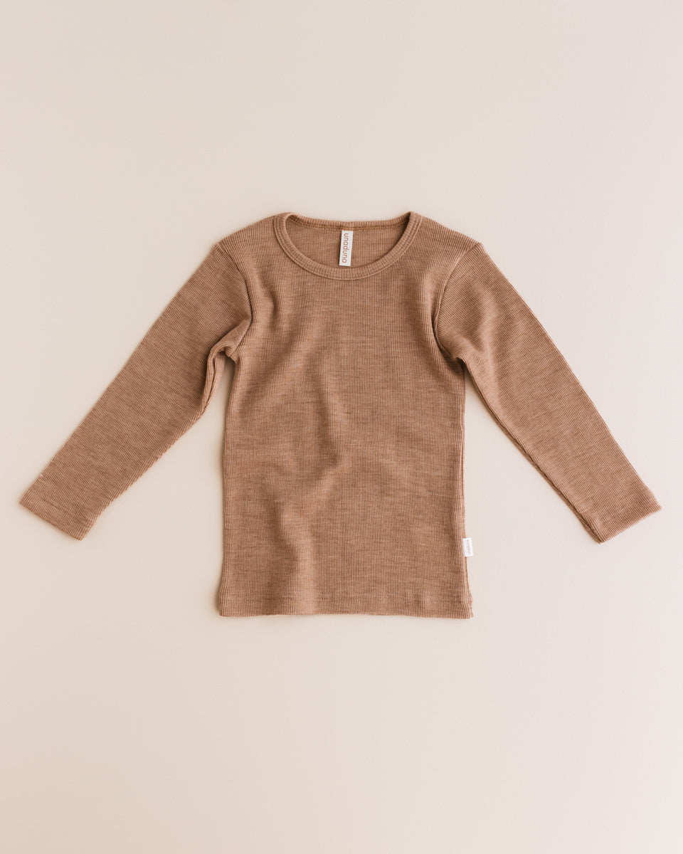 unaduna Wollen longsleeve tiny rib - semla