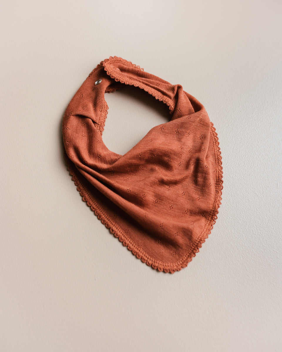 Bib scarf pointelle wool/silk - umbre