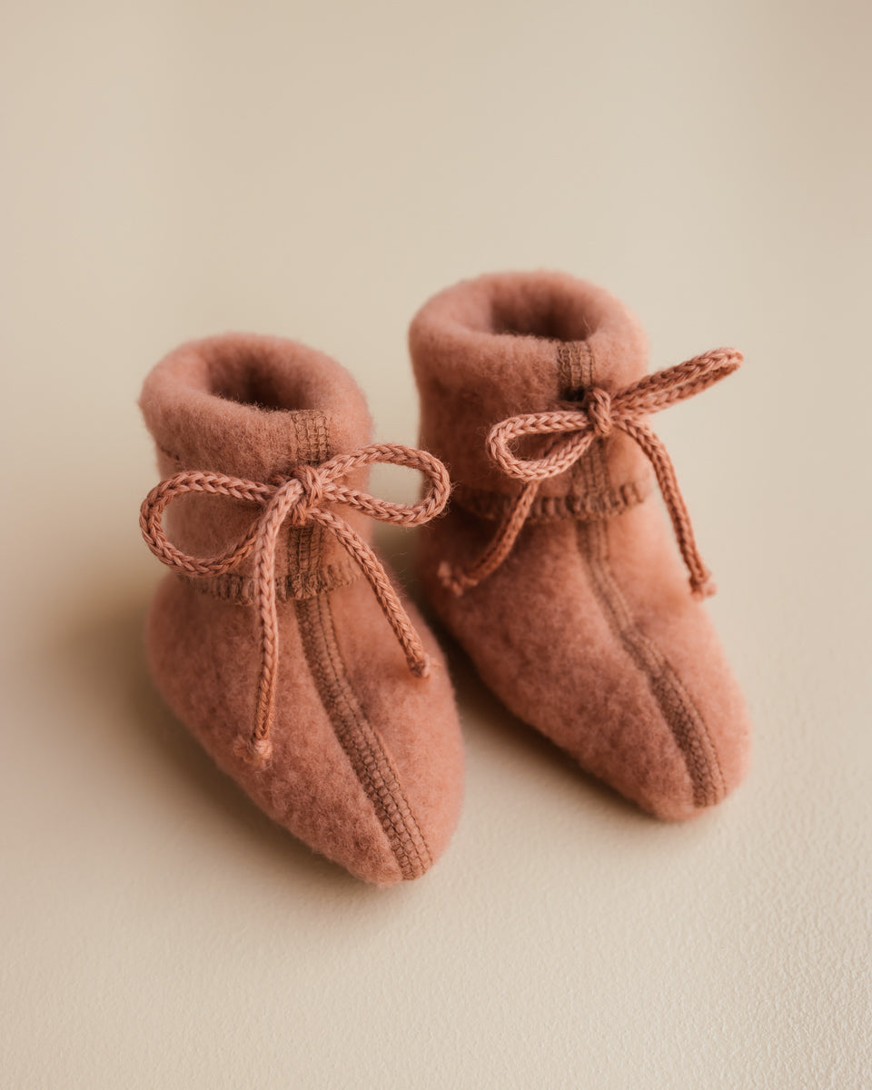 [Unaduna X Engel]-Slofjes van wol fleece - sienna clay