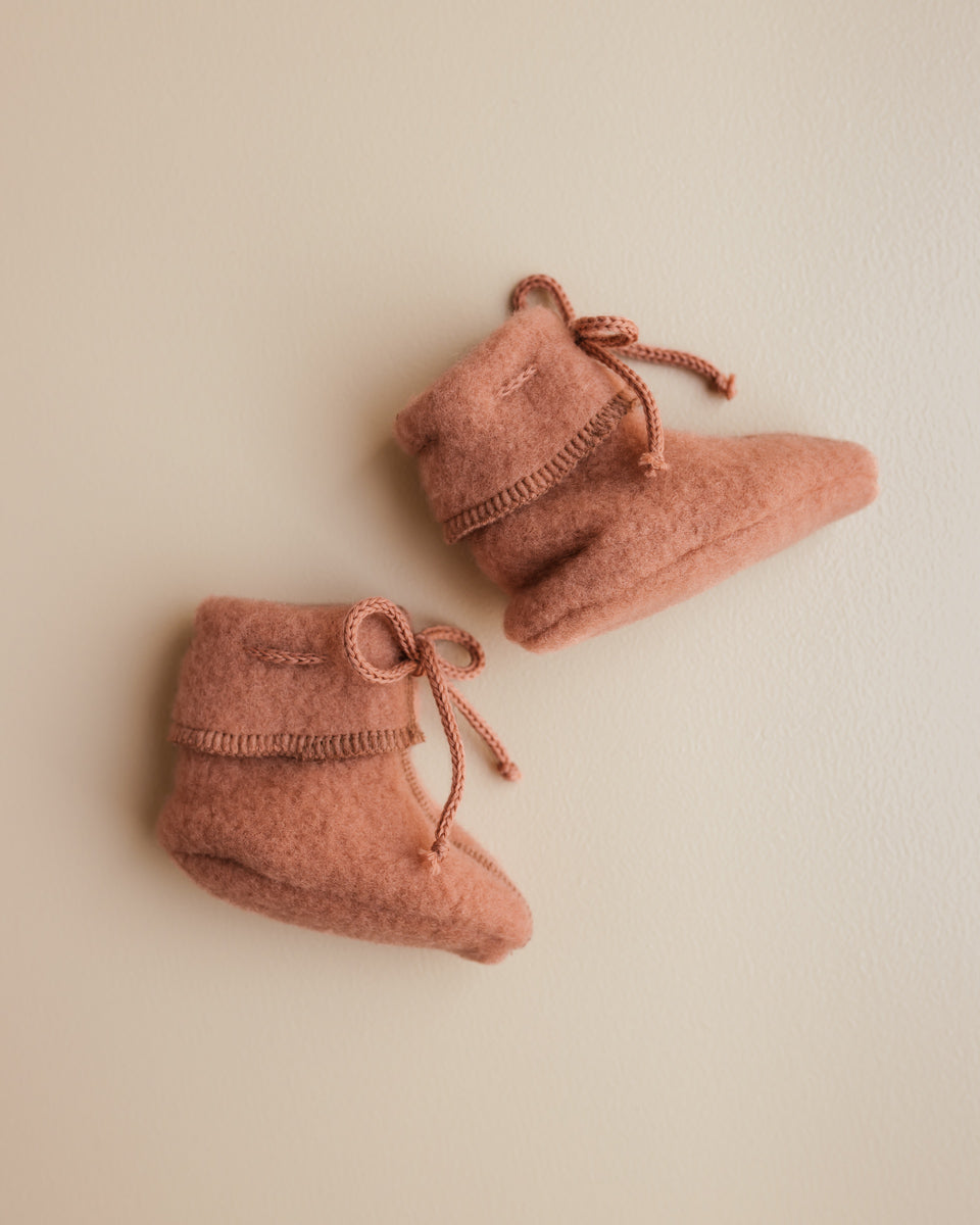 [Unaduna X Engel]-Slofjes van wol fleece - sienna clay