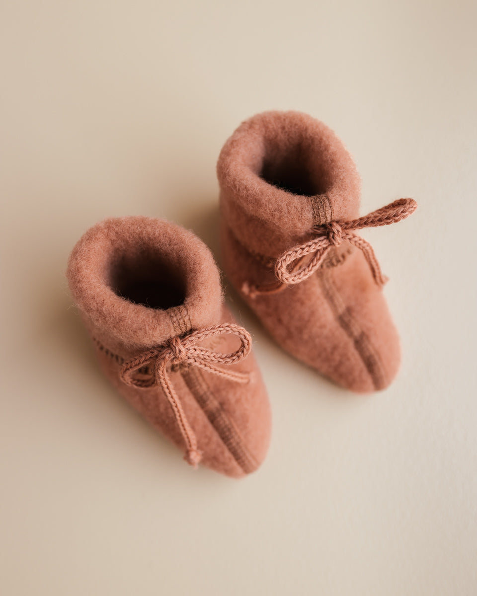 [Unaduna X Engel]-Slofjes van wol fleece - sienna clay
