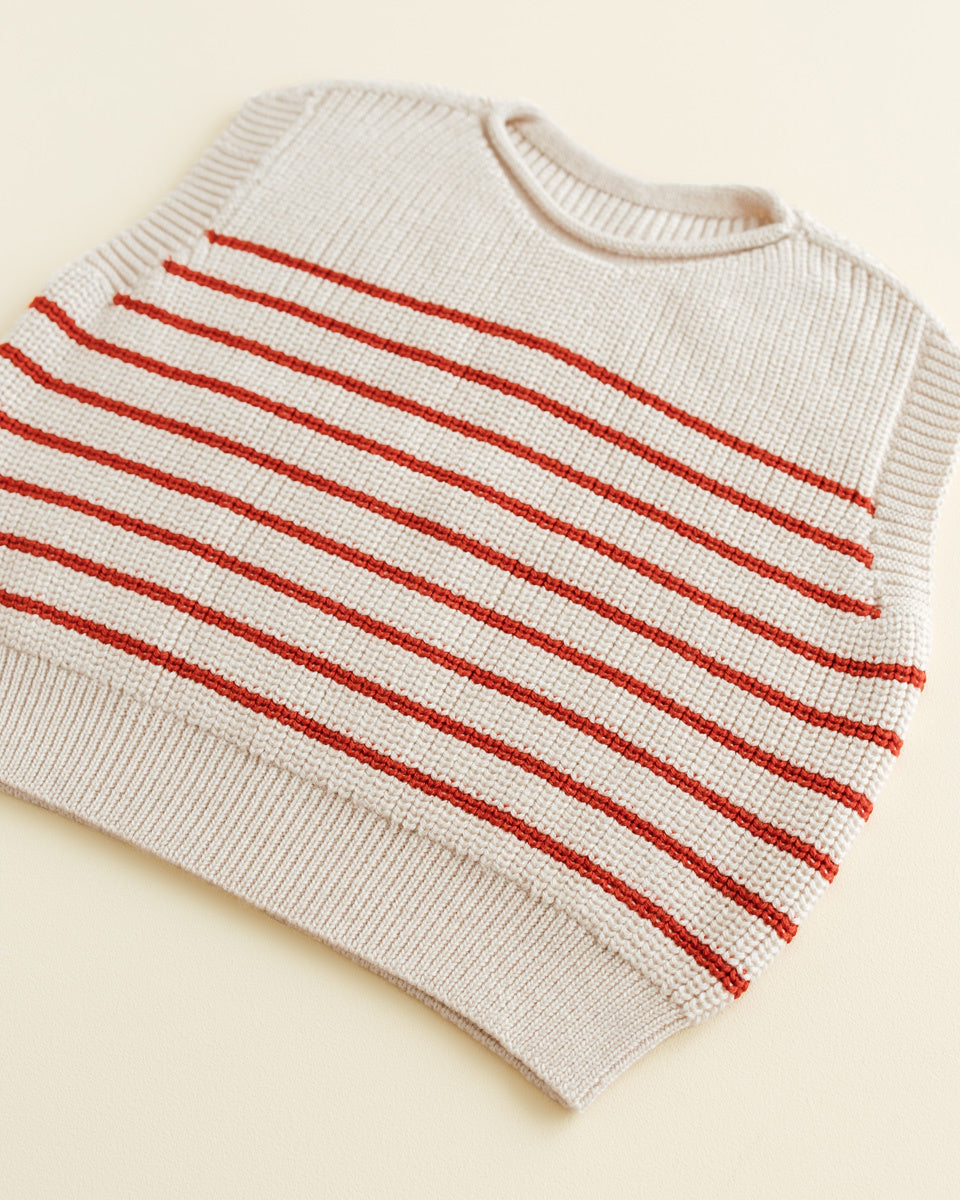VEST HARVEY CREAM + RED 3