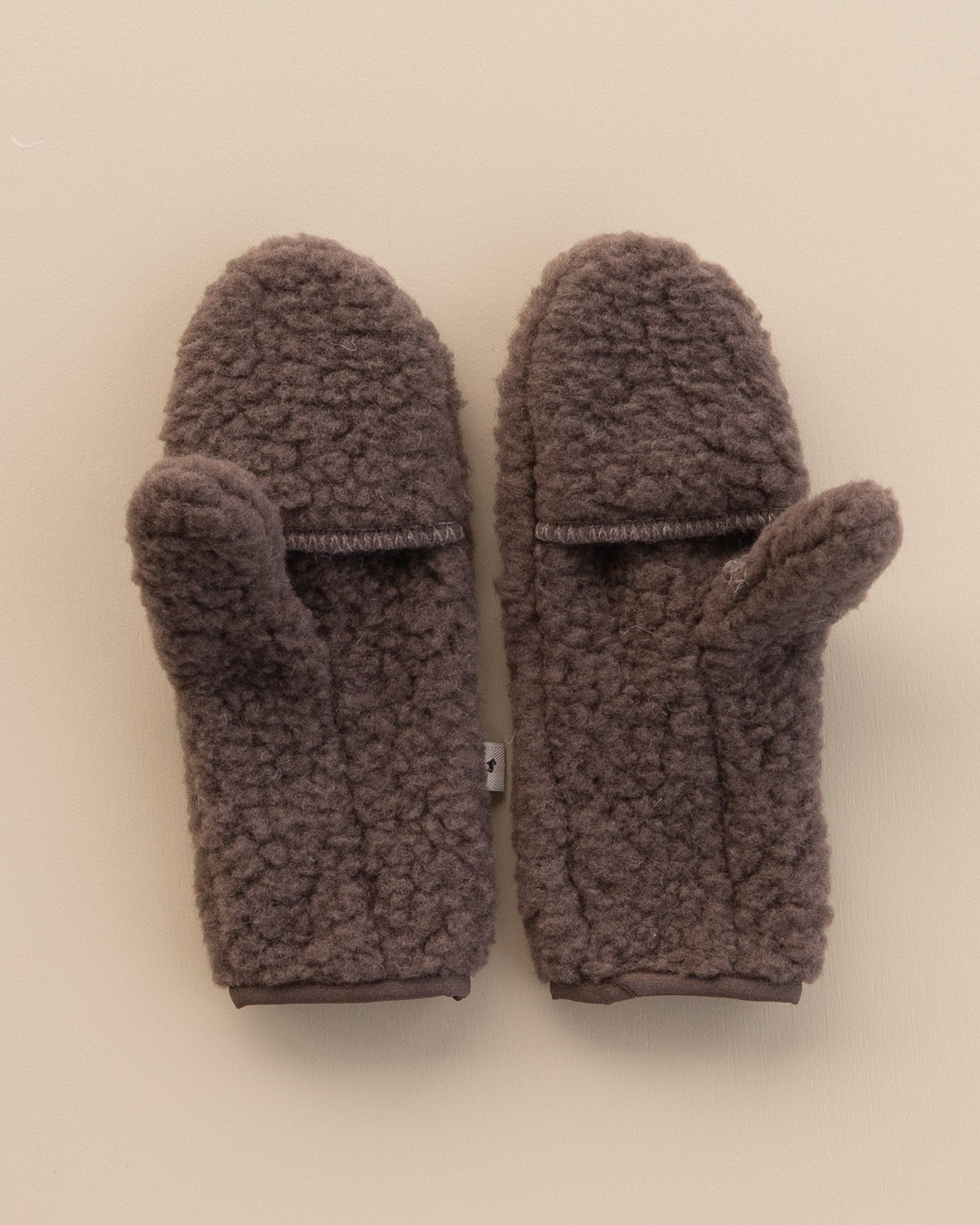Wol pluche dames wanten - choco  -2