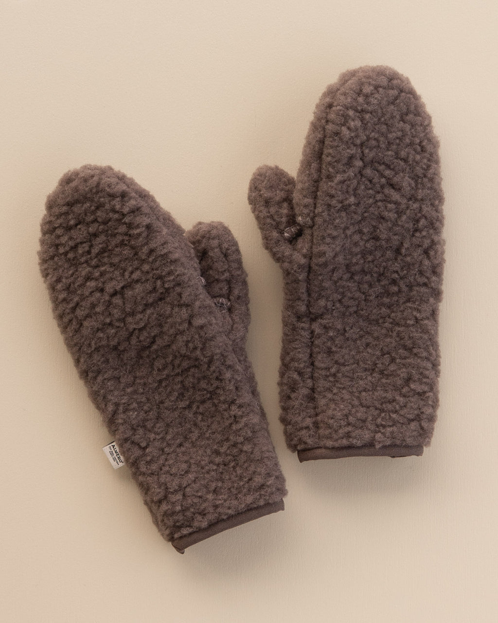 Wol pluche dames wanten - choco