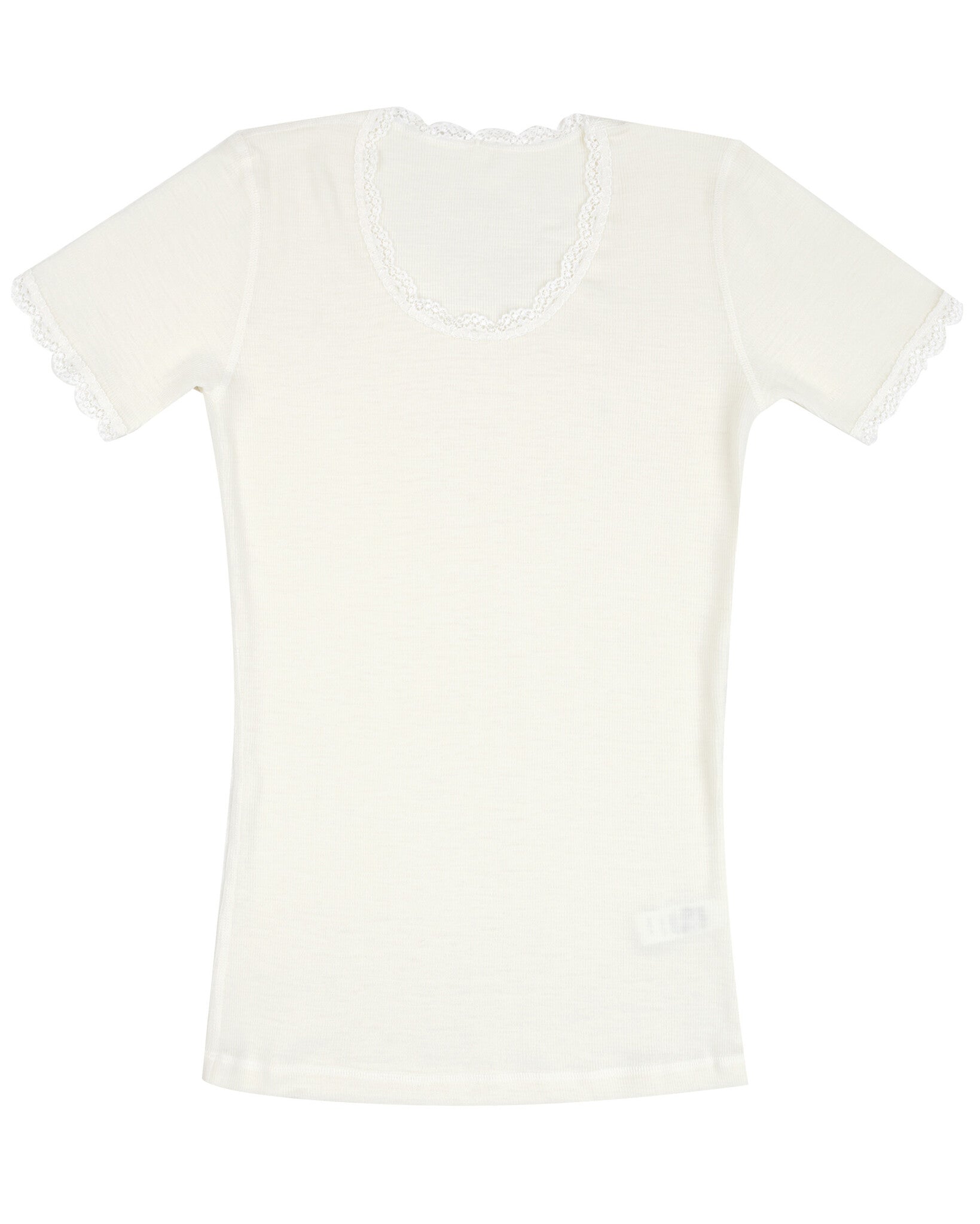 Wollen dames shirt short sleeve Cecilie - wit 70403-6-50
