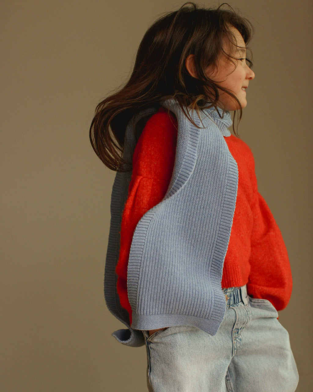 Wollen sjaal Gustave - light blue-2